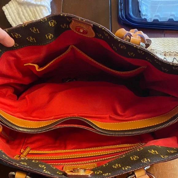 Dooney & Bourke Black and Gold Monogram Tote - Picture 2 of 5